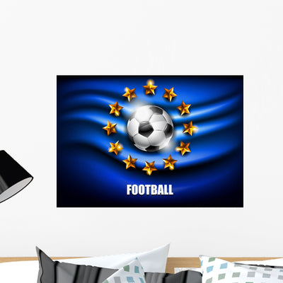 Football shown on a wall