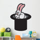 Rabbit Sitting Magic Hat Wall Decal