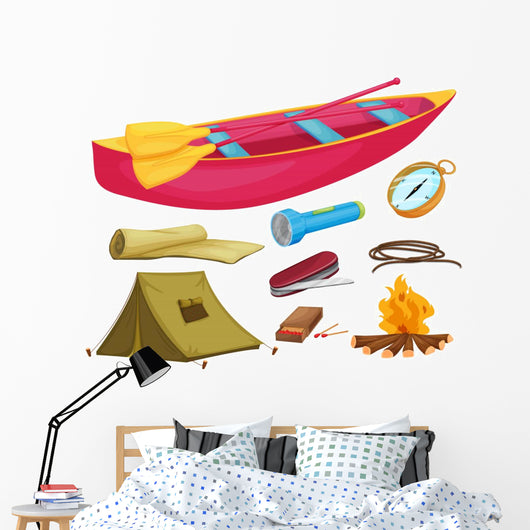 various camping objects Wall Decal