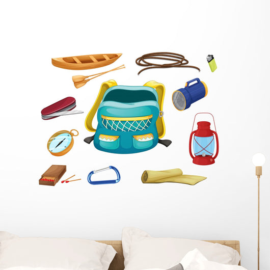 various camping objects 