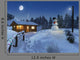 log house in a winter christmas scene Wall Mural
