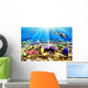 Coral and Fish Red Wall Mural