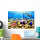 Coral and Fish Red Wall Mural