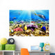 Coral and Fish Red Wall Mural