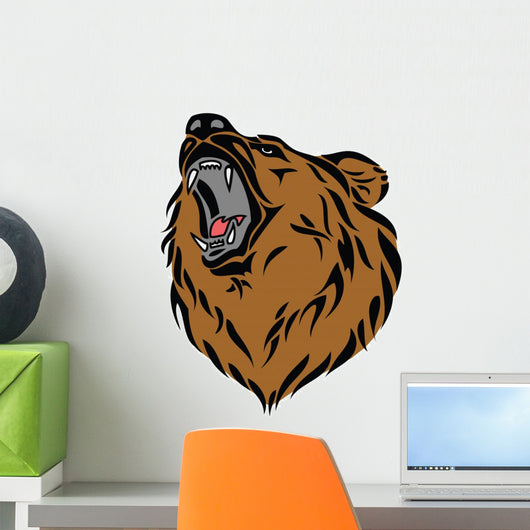 Grizzly bear head Wall Decal