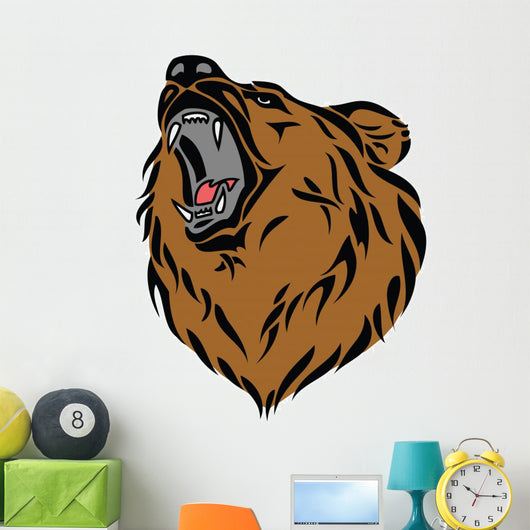 Grizzly bear head Wall Decal