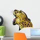 Leopard head on white background Wall Decal