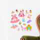 collection of items related to princesses Wall Decal