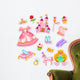 collection of items related to princesses Wall Decal