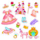 collection of items related to princesses Wall Decal