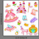 collection of items related to princesses Wall Decal