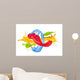 Colored paint splash isolated on white background Wall Decal