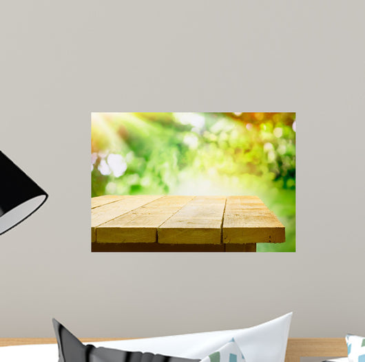 Empty Wooden Table with