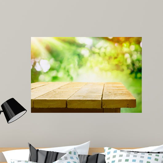 Empty Wooden Table with
