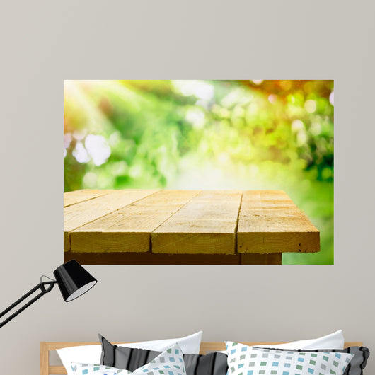 Empty Wooden Table with