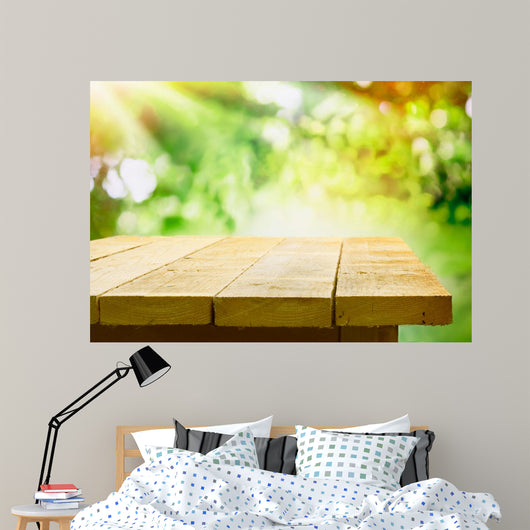 Empty Wooden Table with