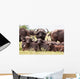 Buffalo Herd Resting Grass Wall Mural