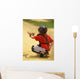 young baseball catcher ready for pitch Wall Mural