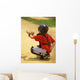young baseball catcher ready for pitch Wall Mural