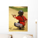 young baseball catcher ready for pitch Wall Mural