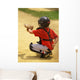 young baseball catcher ready for pitch Wall Mural