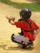 young baseball catcher ready for pitch Wall Mural