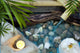 Falling Water on Stones Spa Concept with Orchids and Bamboo Wall Mural
