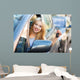 Young Woman Showing Car