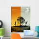 Sun Moon Morning Evening Yoga Sunrise Wall Mural