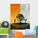 Sun Moon Morning Evening Yoga Sunrise Wall Mural