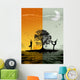 Sun Moon Morning Evening Yoga Sunrise Wall Mural