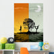 Sun Moon Morning Evening Yoga Sunrise Wall Mural
