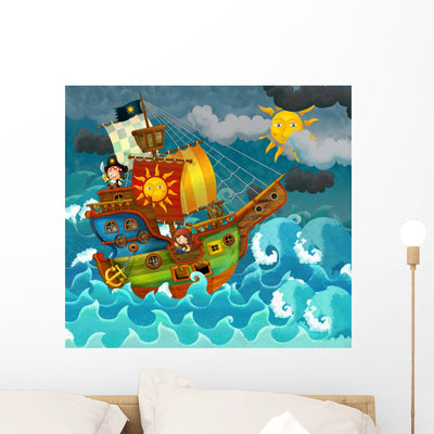 Pirates Sea Illustration for shown on a wall