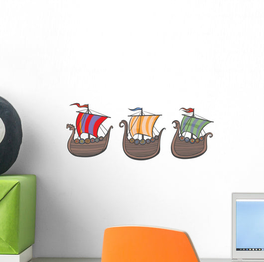 Viking Ships Wall Decal Sticker Set
