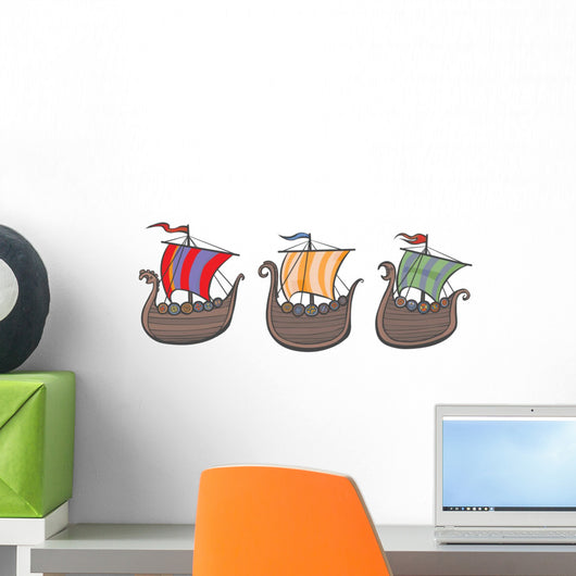 Viking Ships Wall Decal Sticker Set