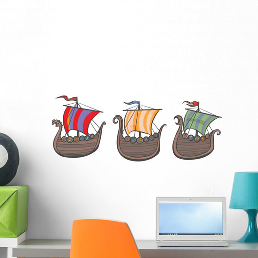 Viking Ships Wall Decal Sticker Set