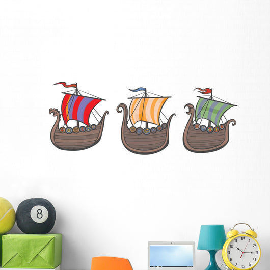 Viking Ships Wall Decal Sticker Set