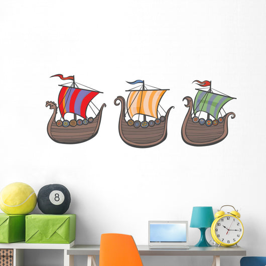 Viking Ships Wall Decal Sticker Set