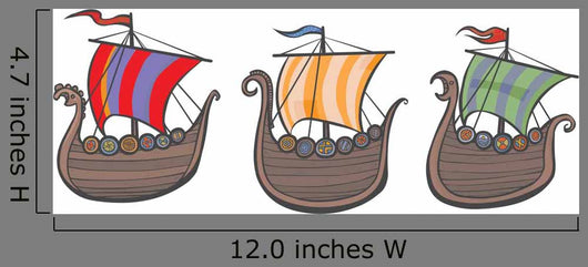 Viking Ships Wall Decal Sticker Set