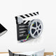 Clapper board and reel with filmstrip Wall Decal