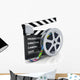 Clapper board and reel with filmstrip Wall Decal