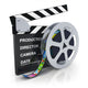 Clapper board and reel with filmstrip Wall Decal