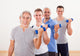 Row Men Working with