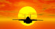 Military Aircraft with Sunset Wall Decal