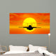 Military Aircraft with Sunset Wall Decal