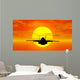 Military Aircraft with Sunset Wall Decal