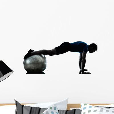 Man Exercising Workout Fitness shown on a wall