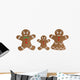 Gingerbread Family Wall Decal Sticker Set