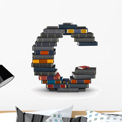 Letter C Stacked from Wall Mural shown on a wall