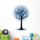 Snow Flakes Tree Wall Decal